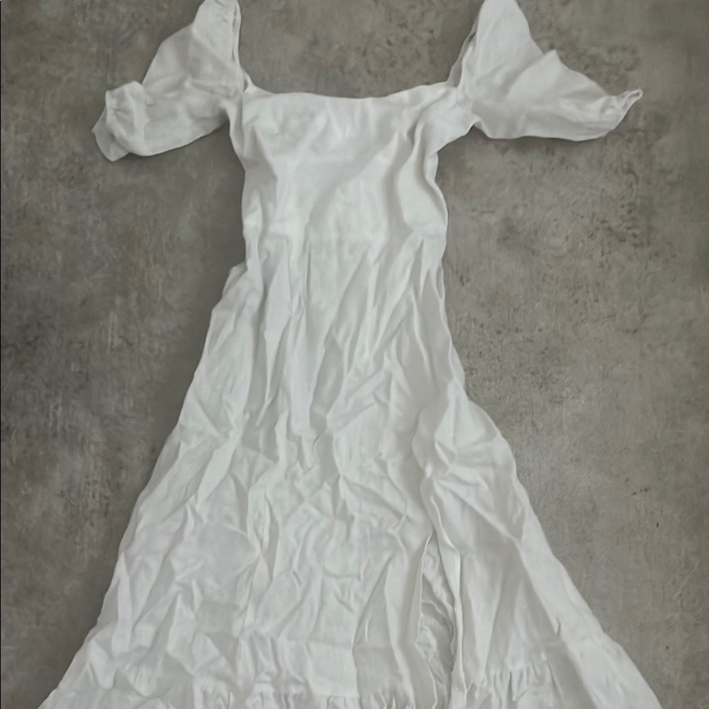 Reformation White Linen Maxi Dress